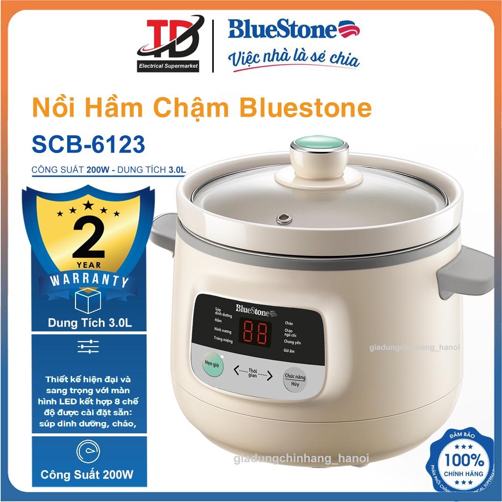 Nồi Nấu Chậm Bluestone SCB-6123, 3.0Lit -200W, Giữ Nguyên Chất Dinh Dưỡng , Hàng Chính Hãng