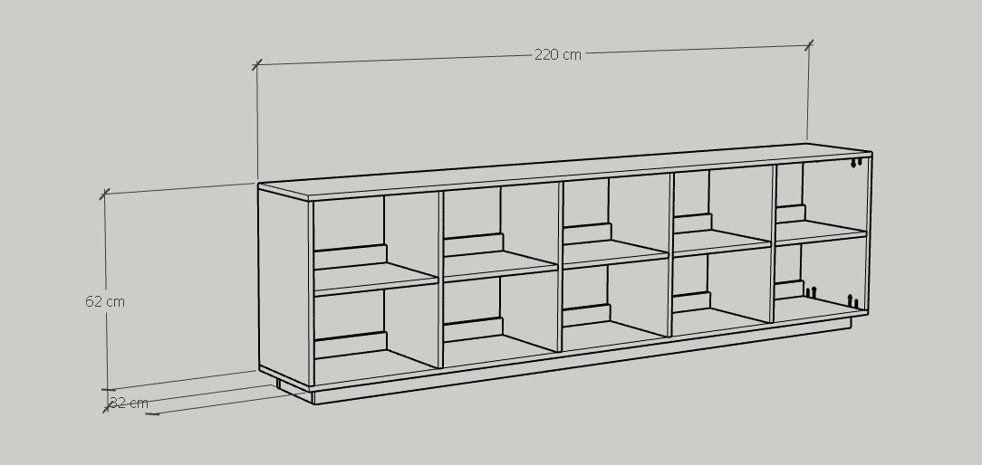 [Happy Home Furniture] ZANE , Kệ sách 2x5, 220cm x 32cm x 62cm ( DxRxC), KSA_033