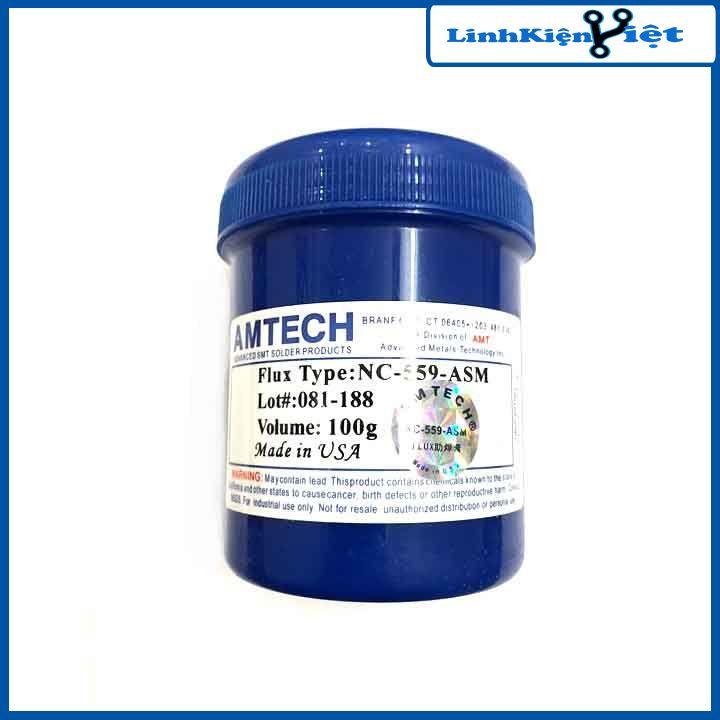 Mỡ hàn Amtech mỡ trắng lọ màu xanh loại to 100g