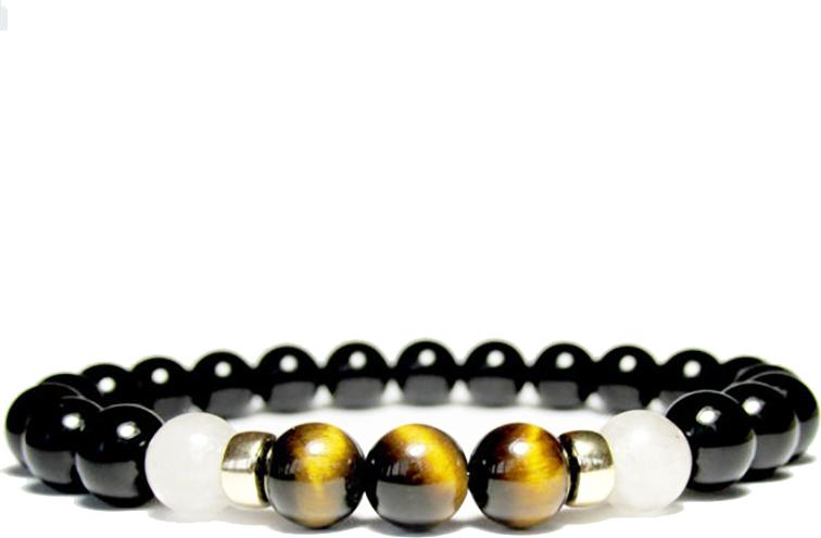 Vòng Tay Opal Đen Mix Đá Mắt Hổ