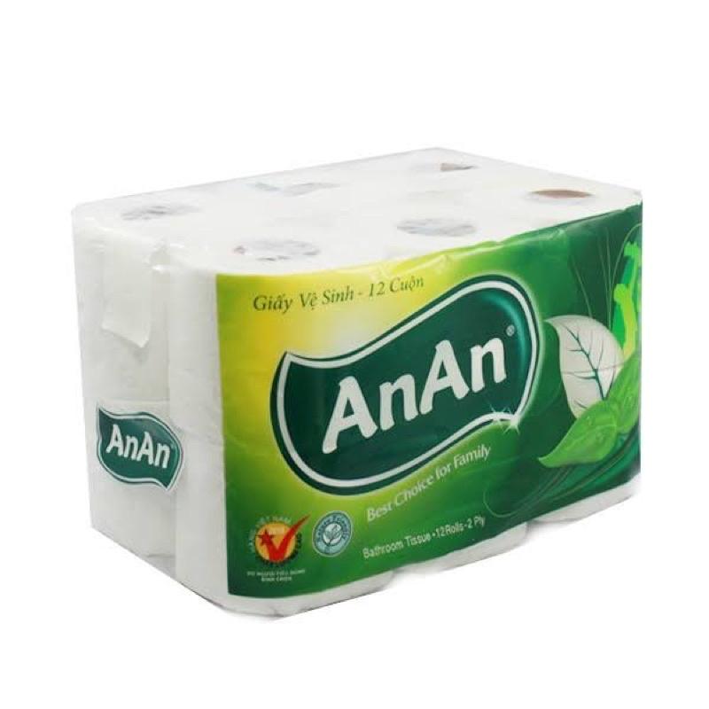 1lốc 12 cuộn  Giấy vệ sinh AnAn x2 lớp