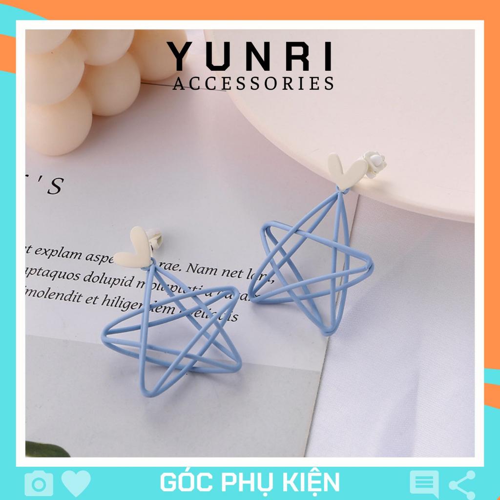 Bông tai nữ ngôi sao màu xanh phụ kiện trang sức YUNRIACCESSORIES