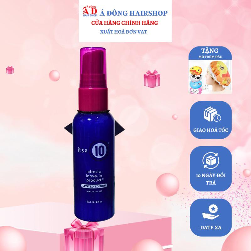 [+Tặng mũ trùm][USA] Xịt Dưỡng tóc cao cấp It’s a 10 Miracle Leave-In Product suôn mượt chống xơ rối xỉn màu + Gội xả gói Karseell 15ml