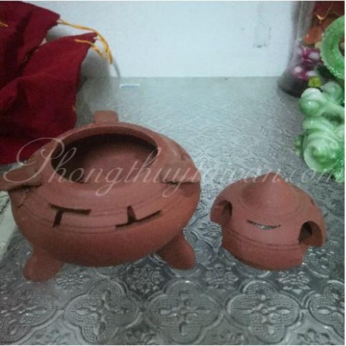 Lư xông Bột,xông Nụ trầm gốm Sứ Nâu