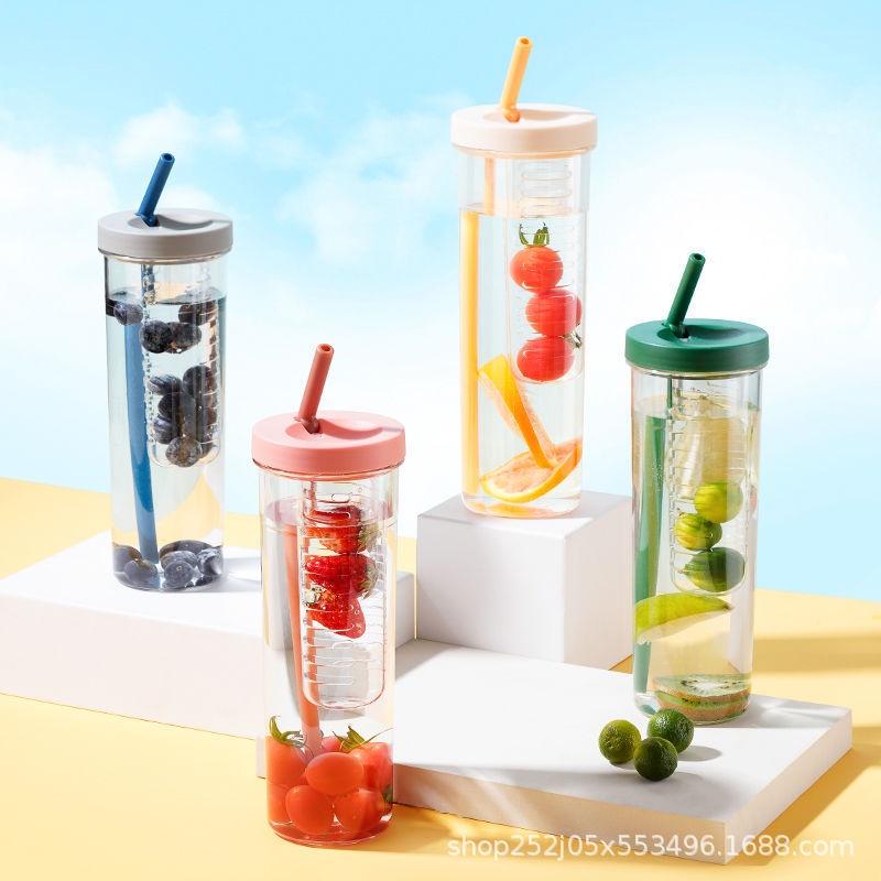Bình nước detox pha hoa quả,trà và các loại trái cây khác có ống út đi kèm tiện lợi