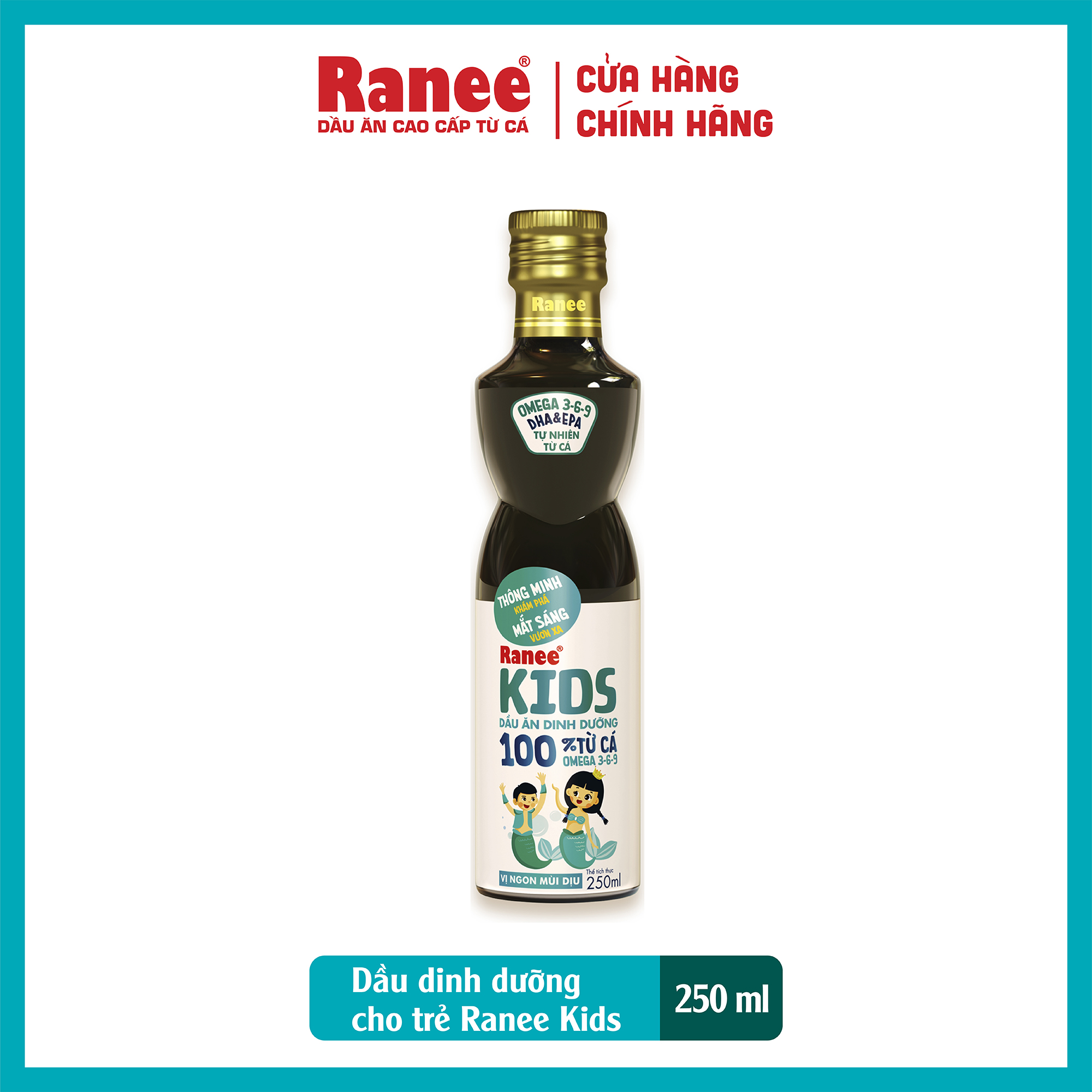 Dầu ăn dinh dưỡng cho bé 100% từ cá Ranee Kids 250 ml + Tặng kèm nước mắm 40N 60ml