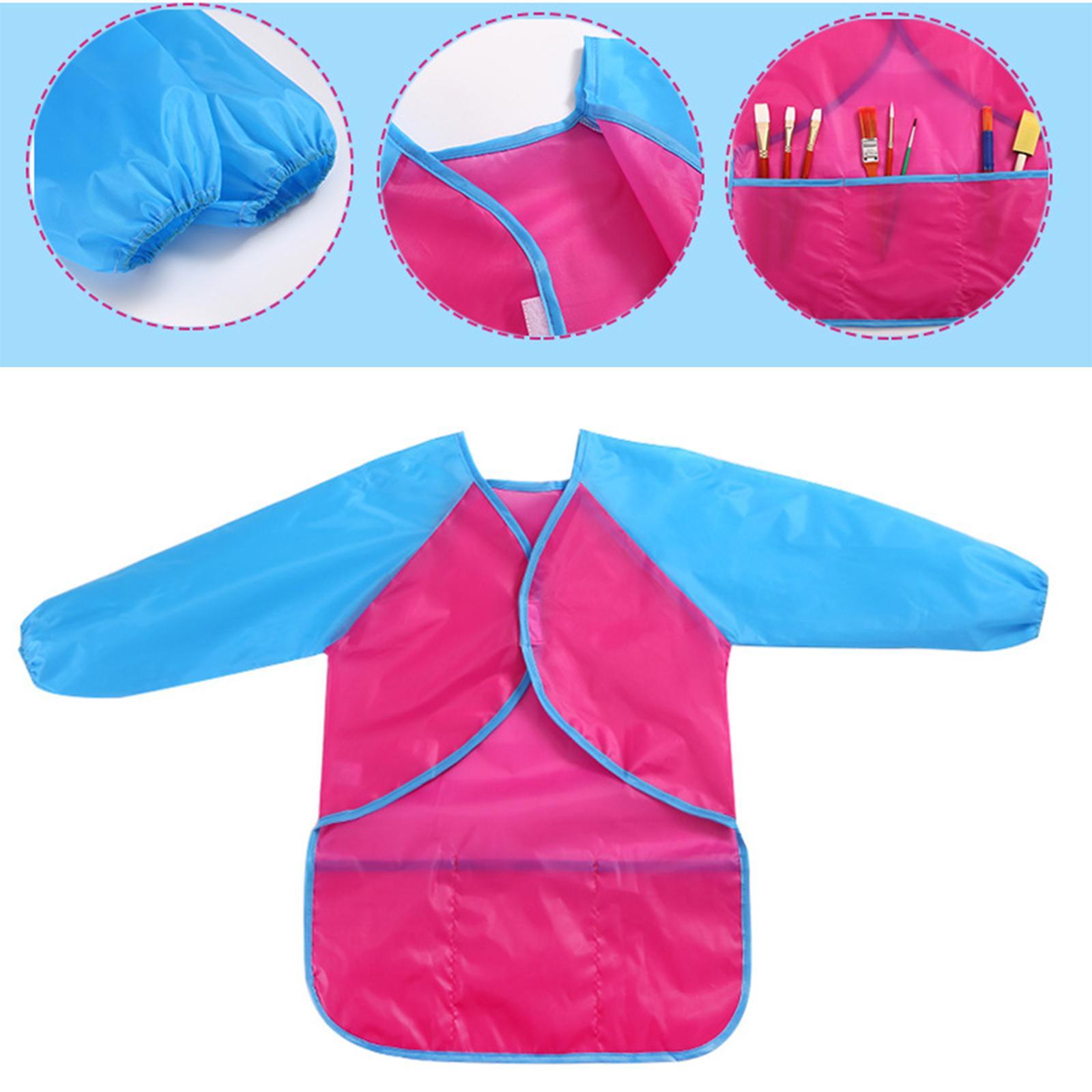 Washable Children Baking Eating Smock with 3 Pocket for Baby Toddler Infant