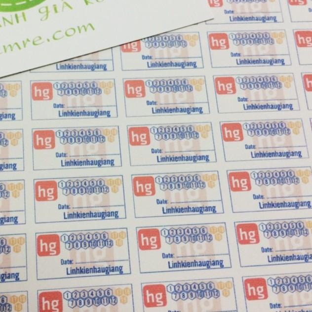 In decal bể niêm phong, tem bảo hành 2x1cm - 1000 tem