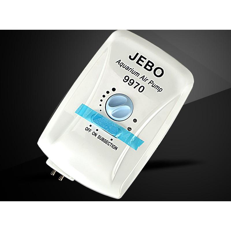 Máy Sủi Khí Oxy 2 Vòi Tích Điện Jebo 9970 Cho Hồ Cá - Dự Trữ Điện Năng Phòng Cúp Điện
