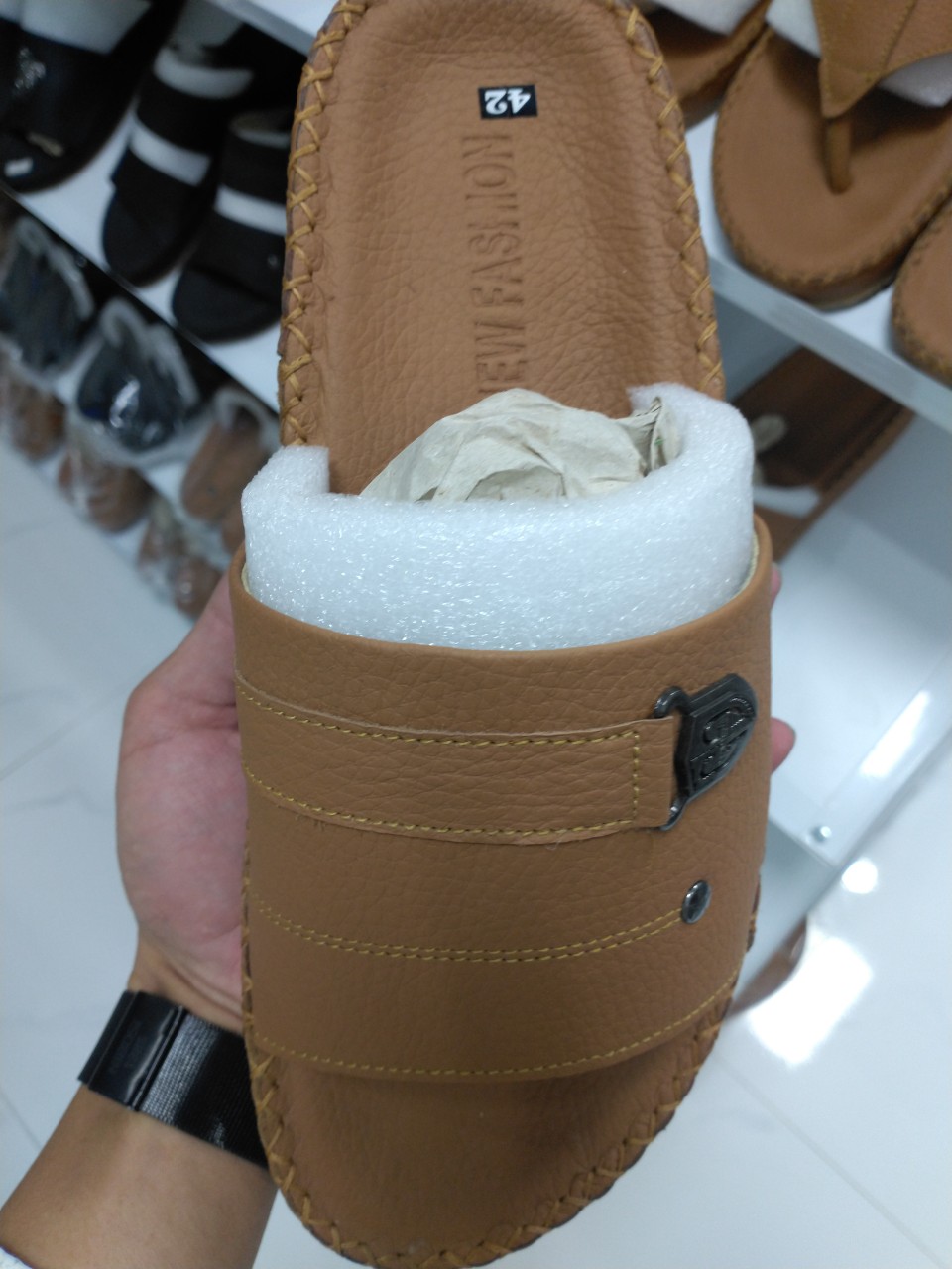 Dép da quai ngang cho nam