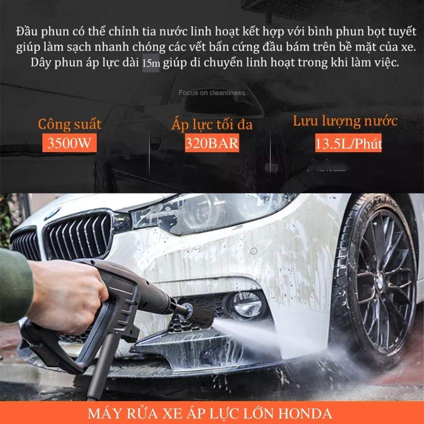 Máy rửa xe HONDA 3500w nhật bản dây 15m xịt rửa mạnh mẽ bảo hành 24 tháng