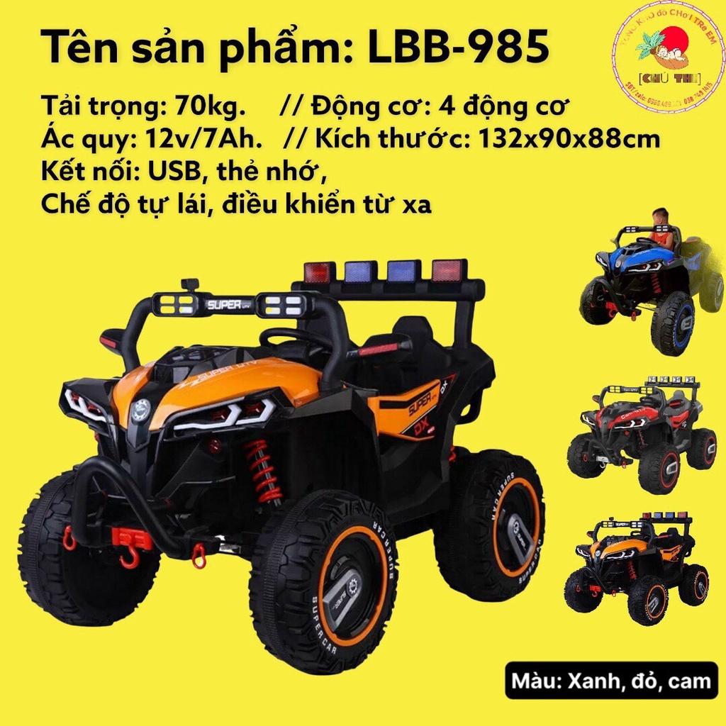 Xe Ô Tô Điện Trẻ Em Địa Hình 985 Cực Khủng 2 Chỗ Ngồi, Tự Lái & Điều Khiển Từ Xa Cho Bé