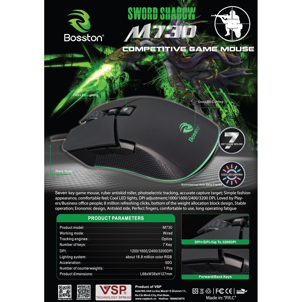 Chuột Gaming Bosston M730 -JL-HÀNG CHÍNH HÃNG