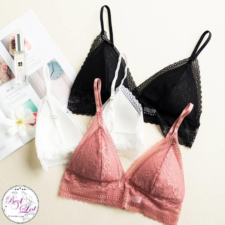 Áo Lót Bralette Ren Đệm Mỏng Không Gọng Xuất Nhật