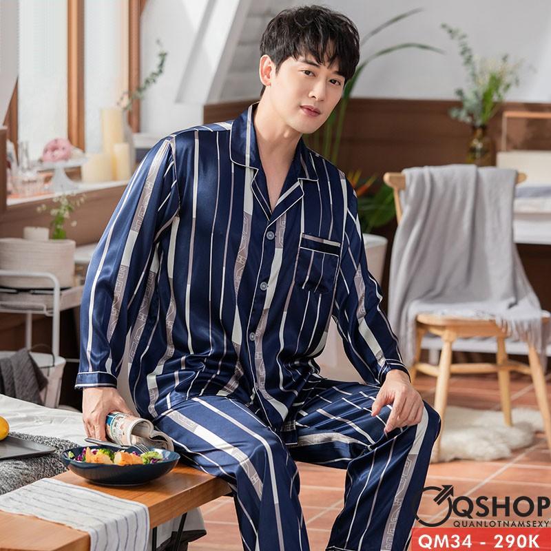 Bộ đồ ngủ đồ mặc nhà pijama nam QM34 QM94