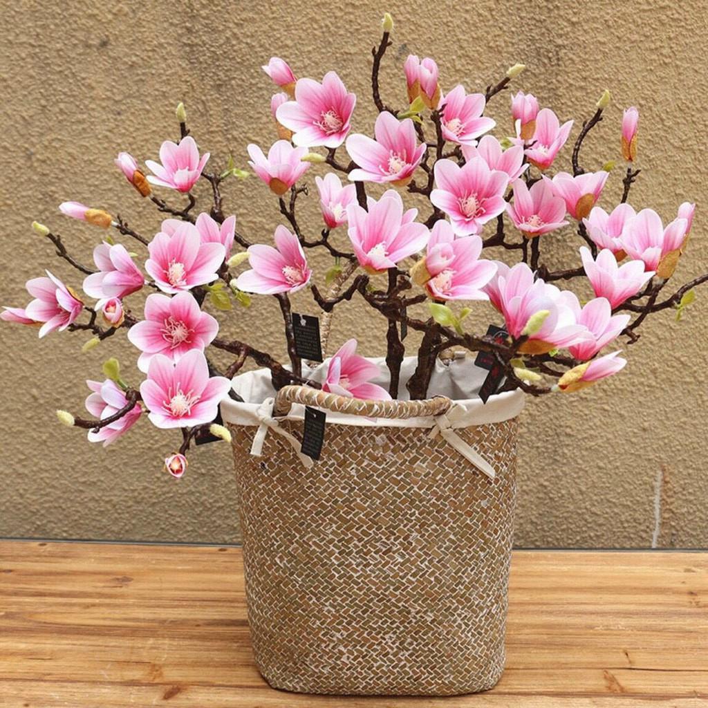 Hoa mộc lan cao su loại xịn, Cây giả decor trang trí nhà cửa nội thất phòng khách phòng ngủ