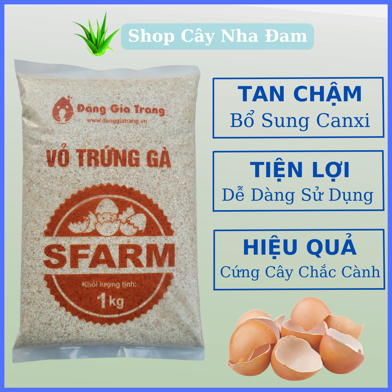 Vỏ Trứng Gà Đã Xử Lý Giúp Cây Khoẻ Mạnh, Hạn Chế Côn Trùng, Sâu Bệnh Cho Mọi Cây Trồng (Gói 1KG)