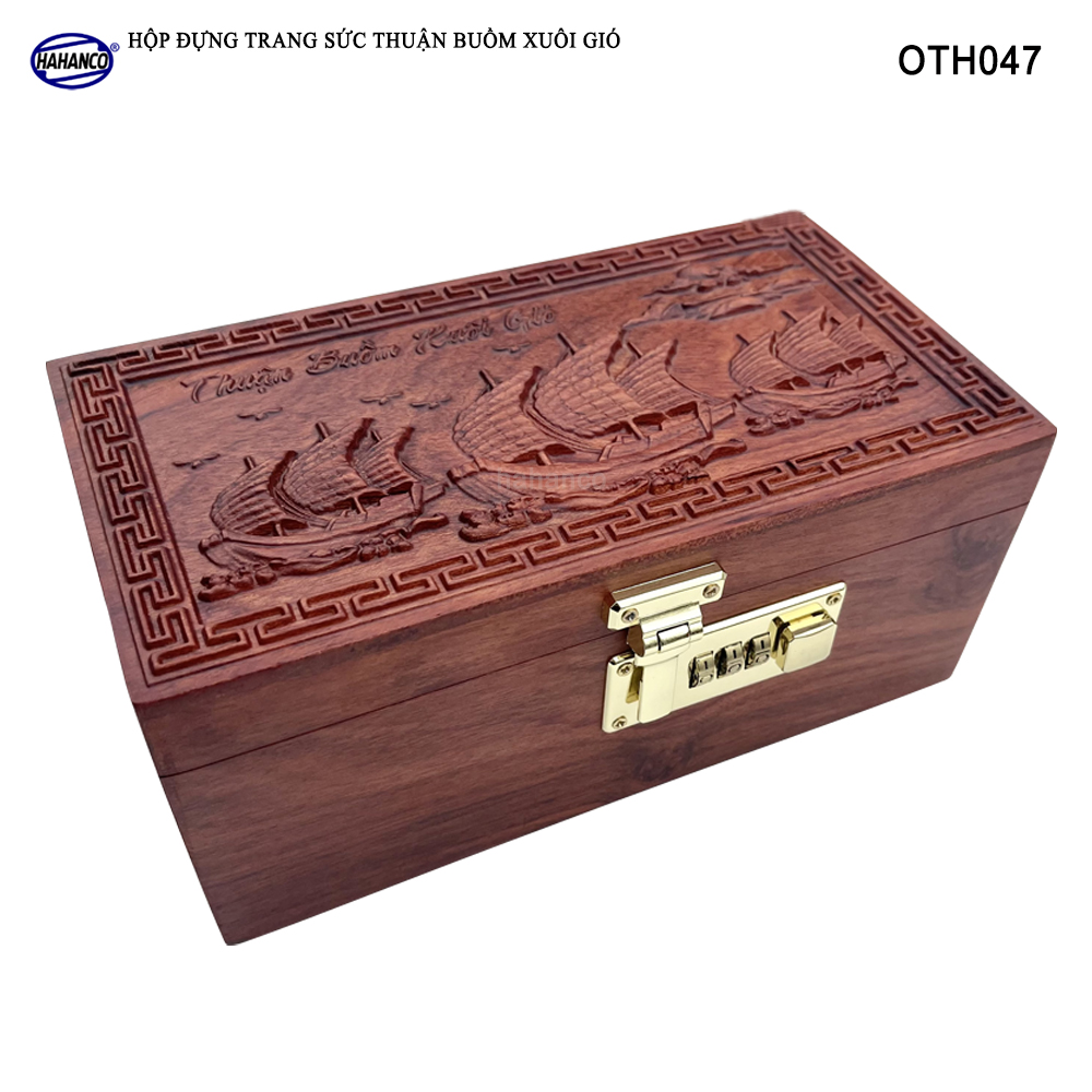 Hộp Đựng Trang Sức Thuận Buồm Xuôi Gió Bằng Gỗ Hương Có Mã Số An Toàn - OTH047