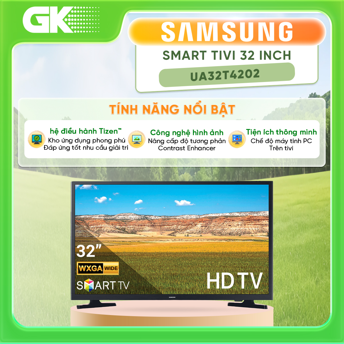 Smart Tivi Samsung 32 inch UA32T4202 - Hàng chính hãng chỉ giao HCM