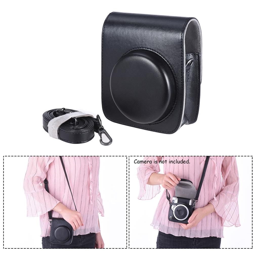 Túi đựng máy  ảnh cổ điển PU và dây đeo cho máy ảnh Fujifilm Instax Mini 90