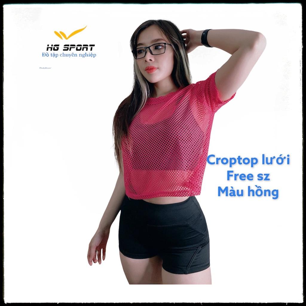 Croptop Tập Gym, Zumba, Thể Thao nữ, Áo Lưới Có Tay từ 45 - 57kg CRTL09