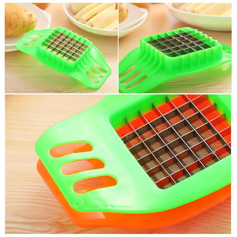 Stainless Steel Potato Slicer Fries Vegetable Cutter Chopper Chips Making Tool Potato Cutting Fries Tool Kitchen Accessories
