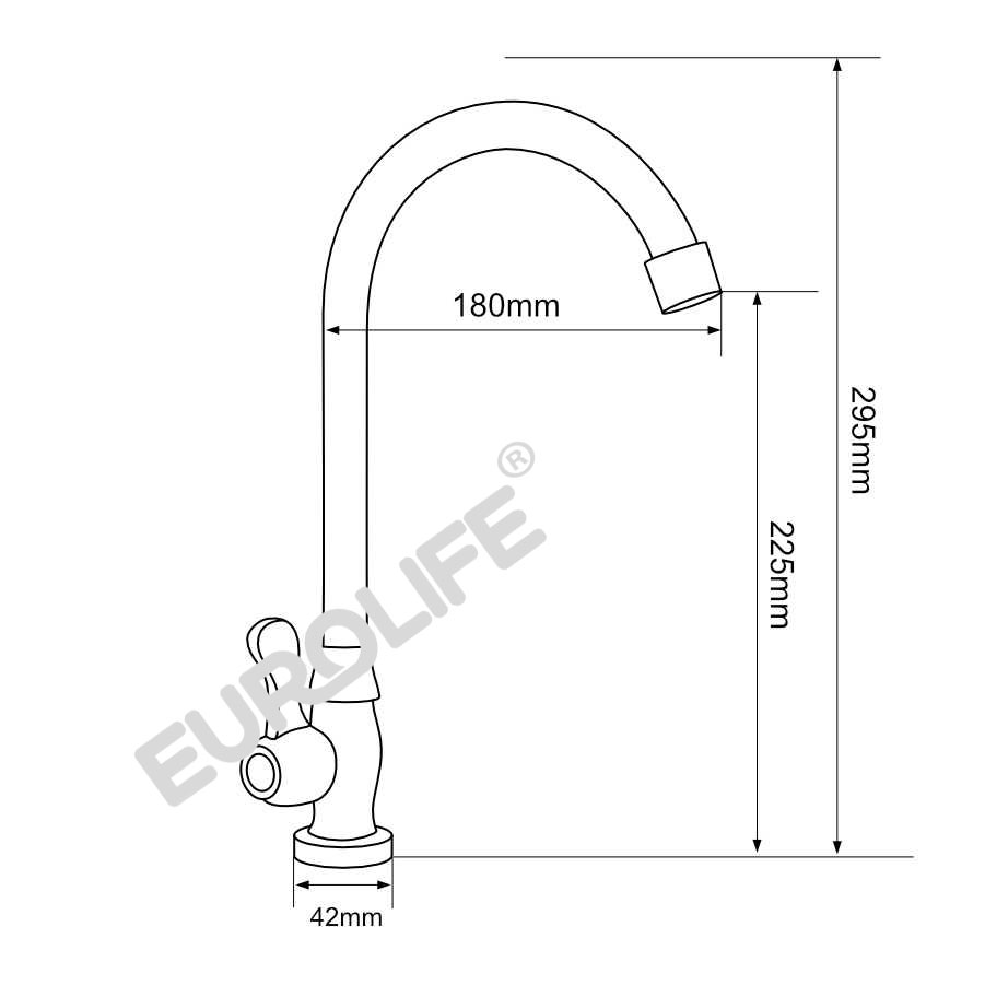 Vòi rửa chén lạnh Eurolife EL-T016 (Trắng bạc)