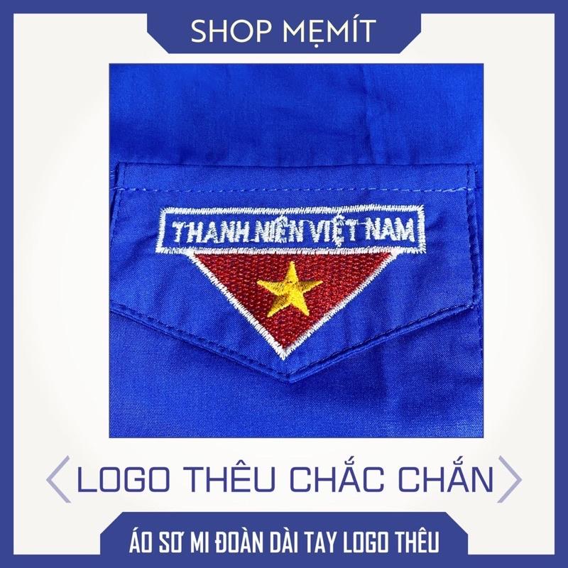 Áo Sơ Mi Dài Tay Đoàn Thanh Niên Logo Thêu Vải Đẹp Form Chuẩn