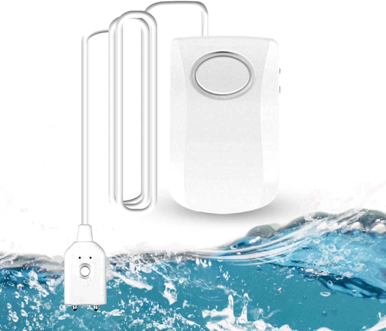 Máy dò nước, báo động nước, 130dB siêu lớn tiếng lớn tiếng chuông báo thức, hoạt động pin, cảm biến nước với cáp dài 100cm, đồng hồ nước để bảo vệ chống lại thiệt hại nước cho nhà bếp, phòng tắm và tầng hầm