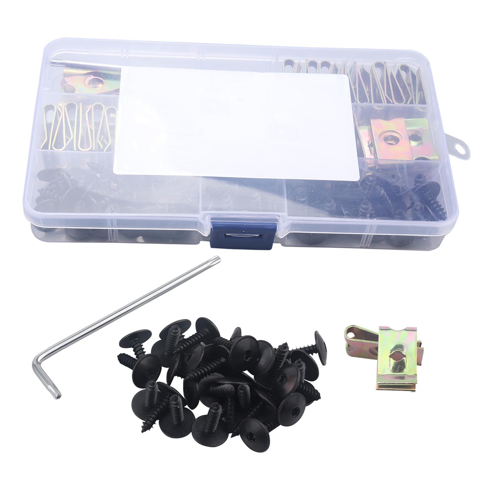 100Pcs M5 Nut Kit Screws Fastener Clip Screw Bolt Steel Fastening Nut for Automotive Replacement Durable Spare Parts Accessories