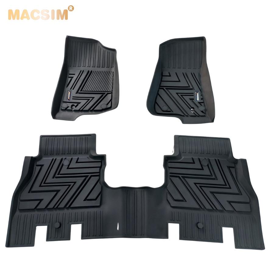 Thảm lót sàn xe ô tô Jeep Wrangler 4 door -đến nay Nhãn hiệu Macsim chất liệu nhựa TPE đúc khuôn cao cấp -màu đen