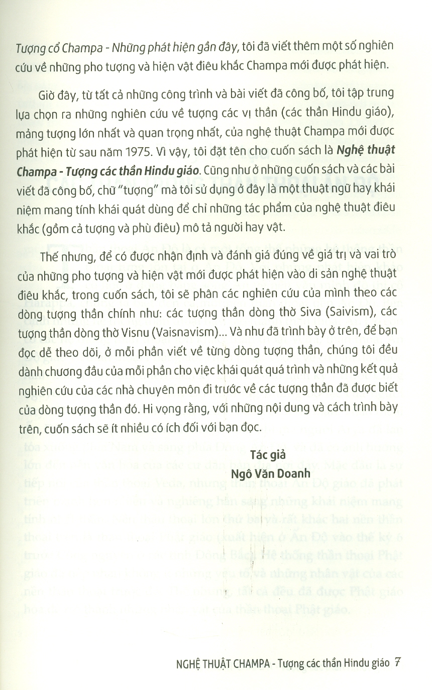 NGHỆ THUẬT CHAMPA - Tượng Các Thần Hindu Giáo - Ngô Văn Doanh - (bìa mềm)