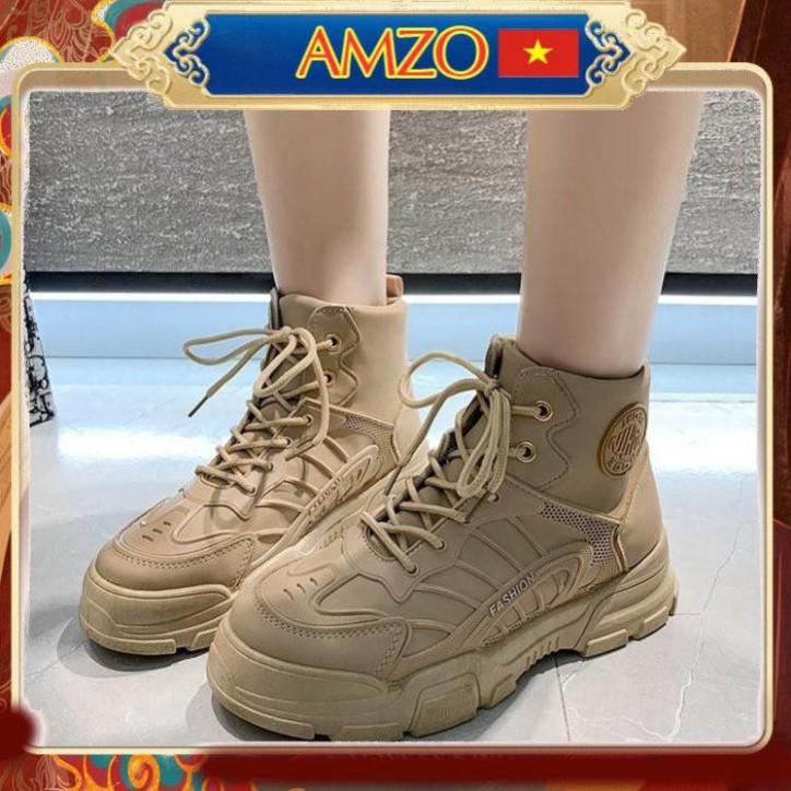 Giày bốt nữ Martin cao cổ HÀNG HOT - GIÁ RẺ Giày vải đế độn cao cổ sang trọng