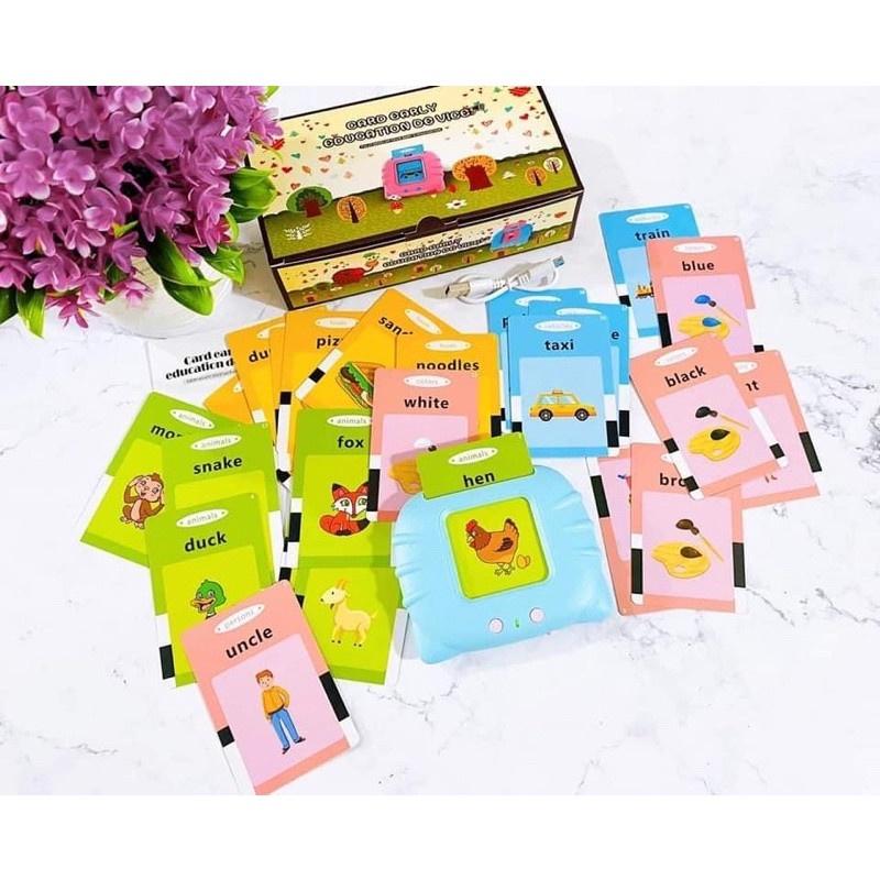 Máy Đọc Thẻ Flashcard Tiếng Anh Dành Cho Trẻ Em Gồm 224 Từ Vựng Không Có Sóng Điện Từ
