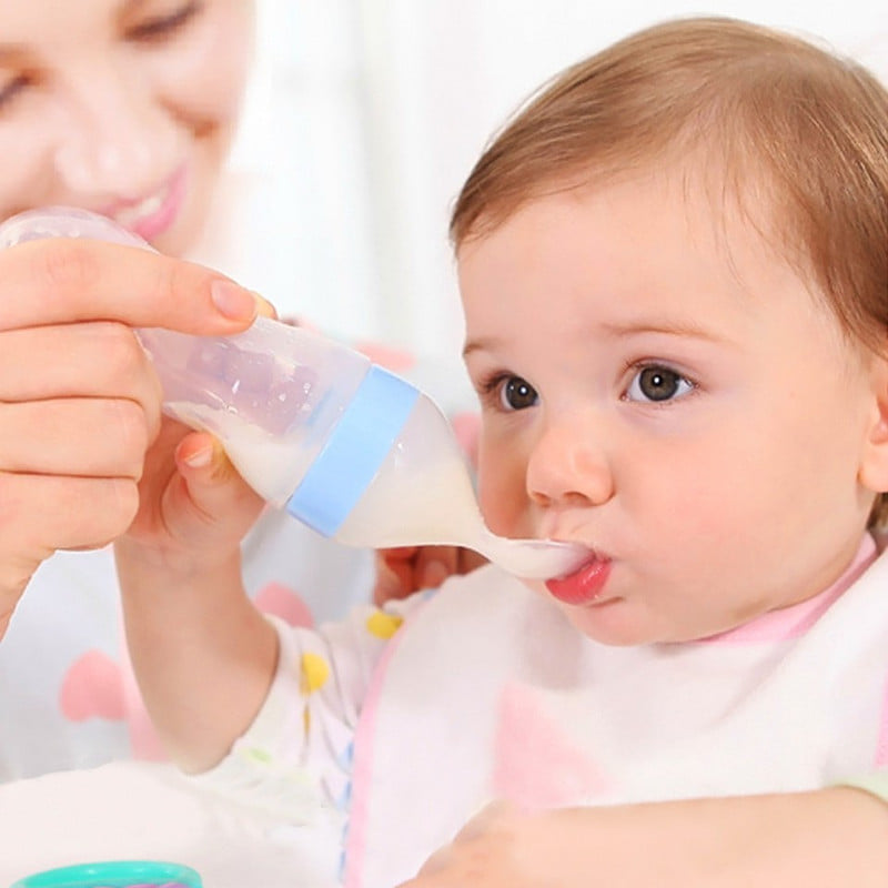 Bình thìa ăn dặm cho bé, chất liệu silicone