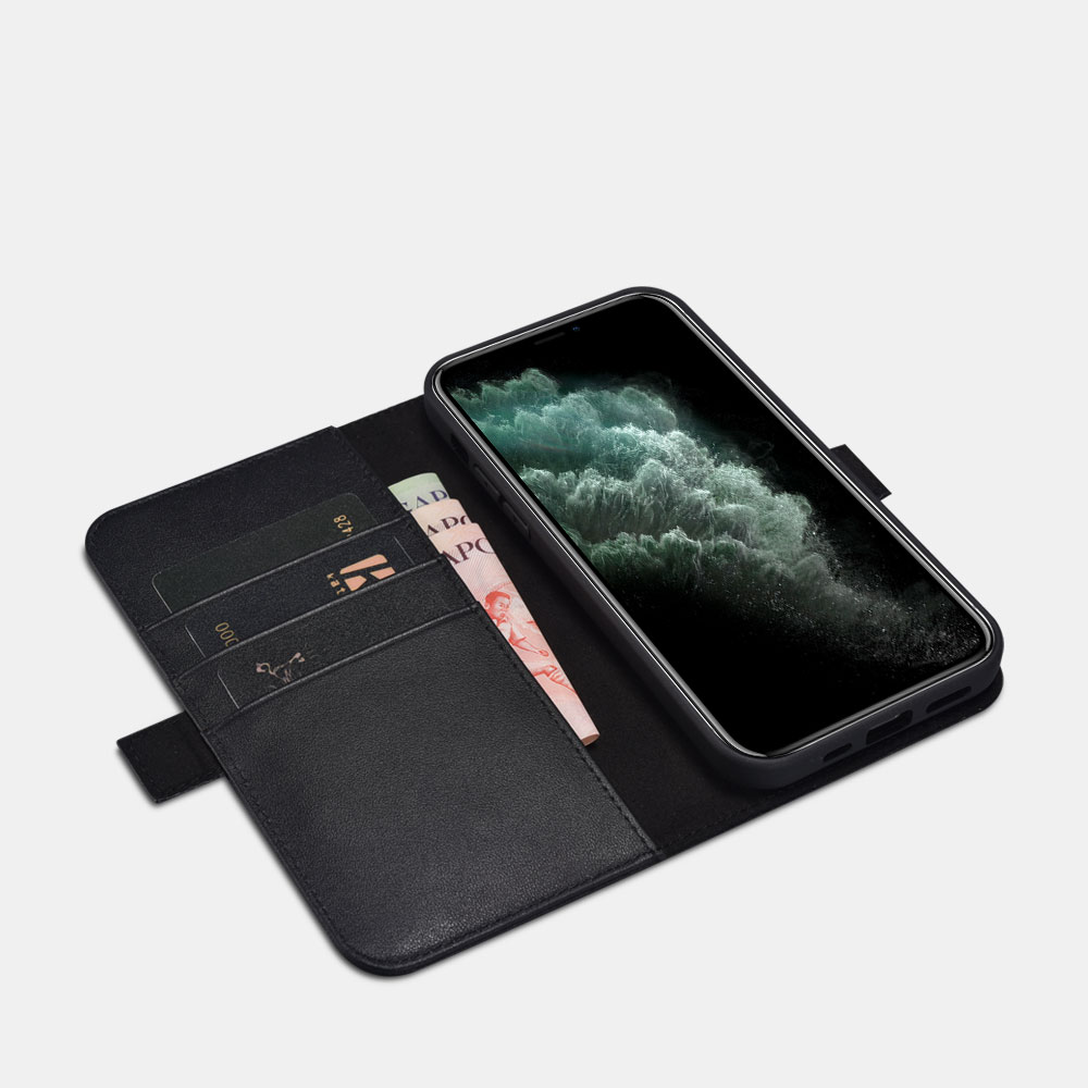Ốp lưng / bao da 2 trong 1 iPhone 12 iCarer Nappa leather Wallet - Hàng chính hãng