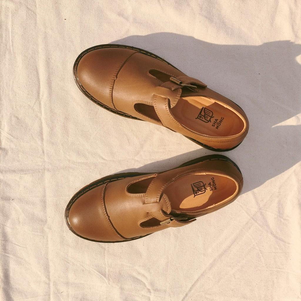 Giày loafer quai ngang da thật Shamong vintage made in Vietnam bảo hành 1 năm mã S03