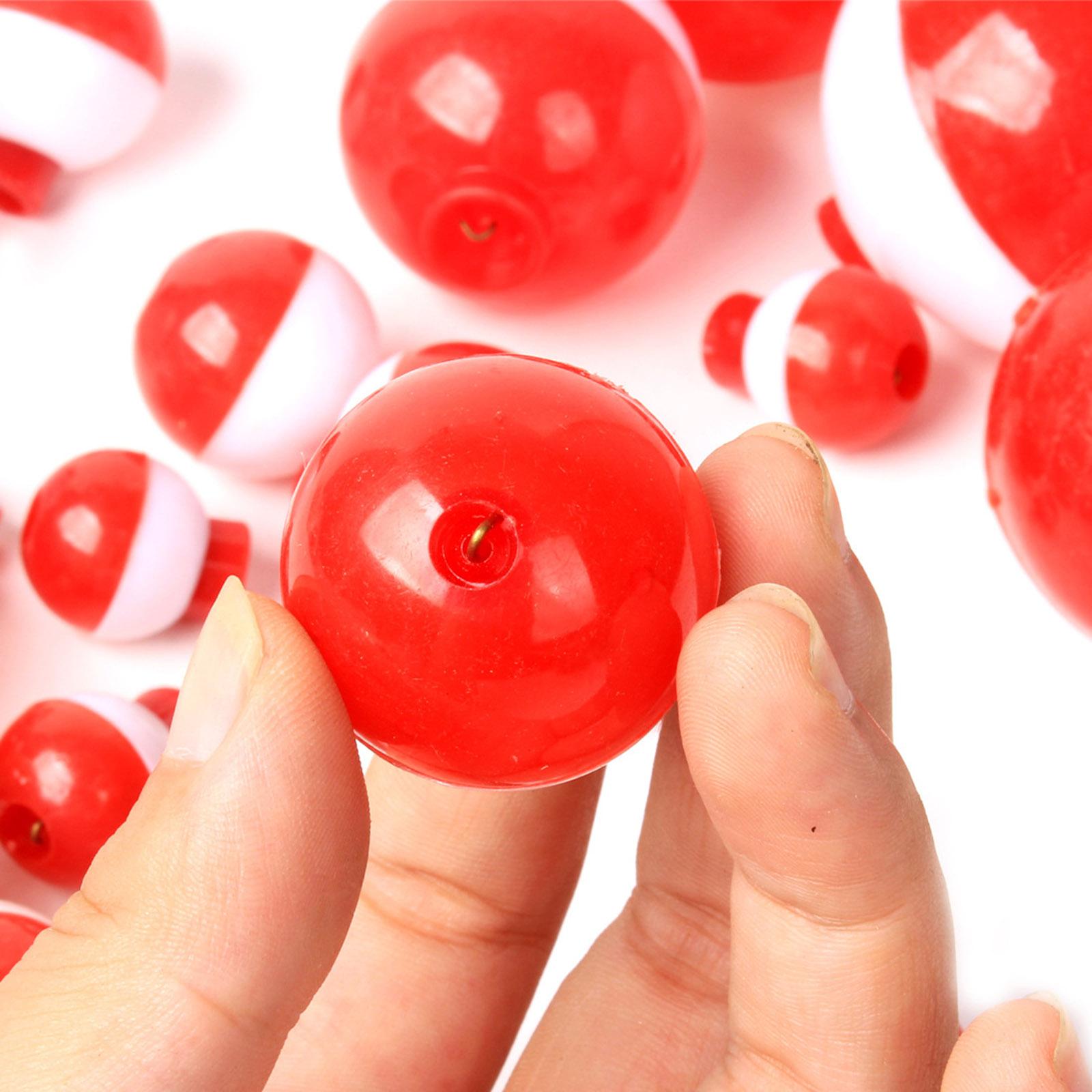 10 Pack Bobber Bulk Hard Plastic Fishing Float, Fishing Bobbers Snap-on Floats, Red and White