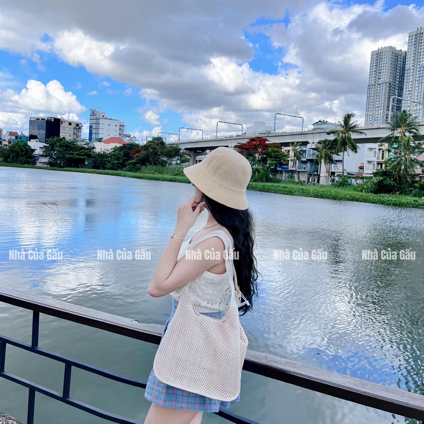 Túi cói dây da đeo vai hàng cao cấp