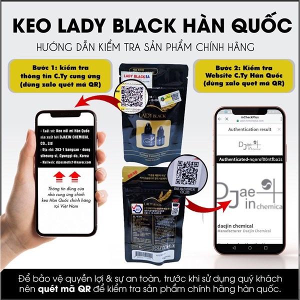 Keo Lady black/keo nối mi Lady black, khô chậm (3-4s)