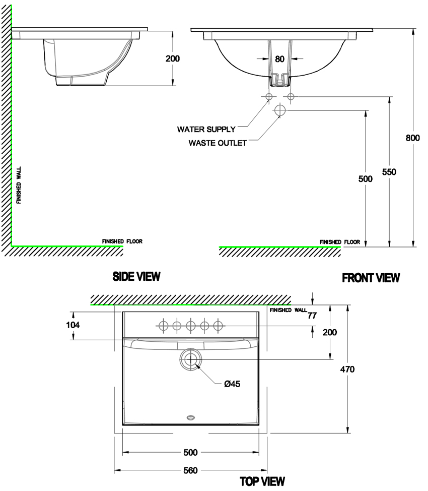 Chậu rửa mặt lavabo âm bàn American WP-0451