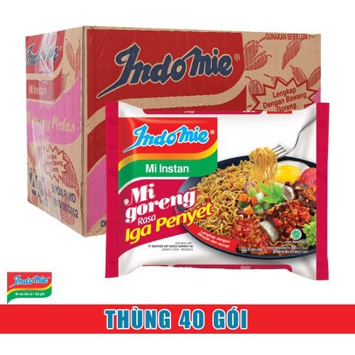 Thùng 40 gói mì xào khô Indomie mix theo yêu cầu