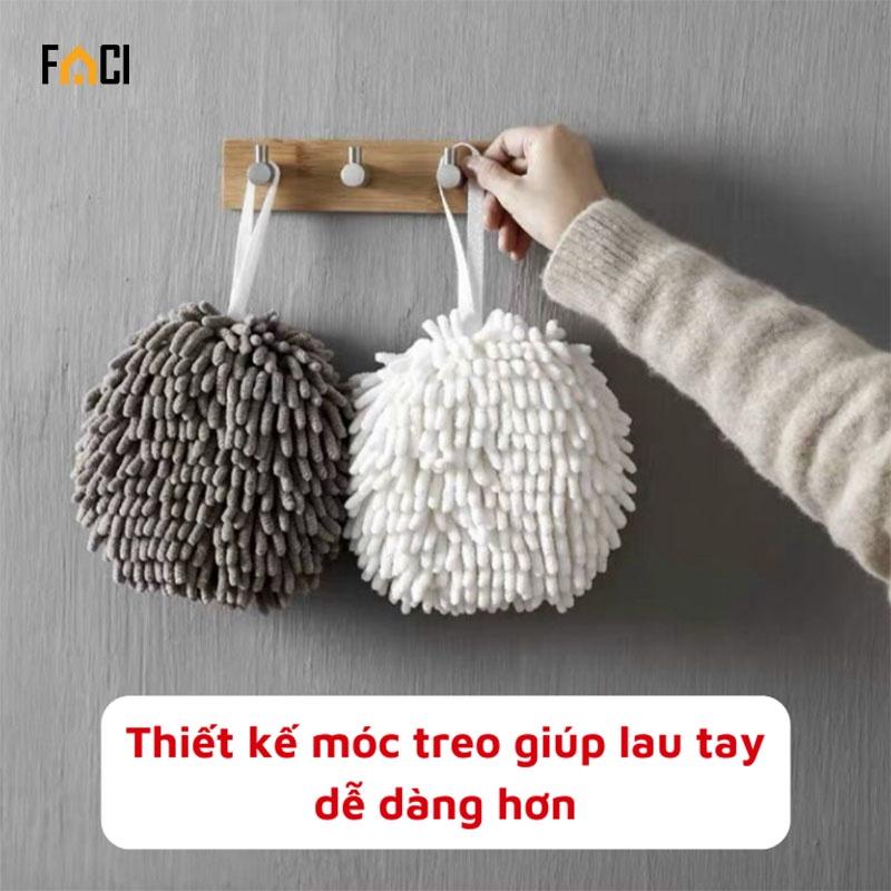 Khăn lau tay san hô siêu thấm nước có móc treo tiện dụng