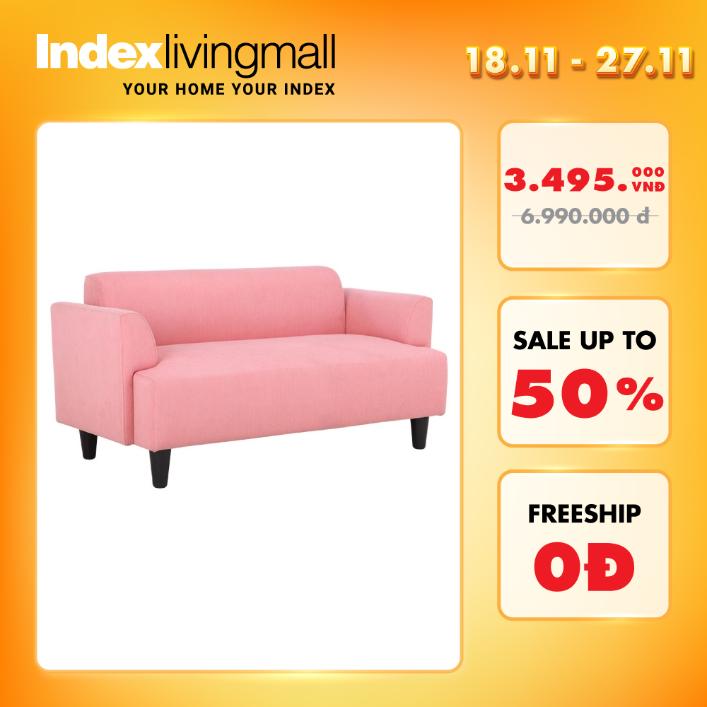 Ghế Sofa vải 2 Chỗ H-Beau  144x73x73 cm màu hồng Index Living Mall Nhập Khẩu Thái Lan