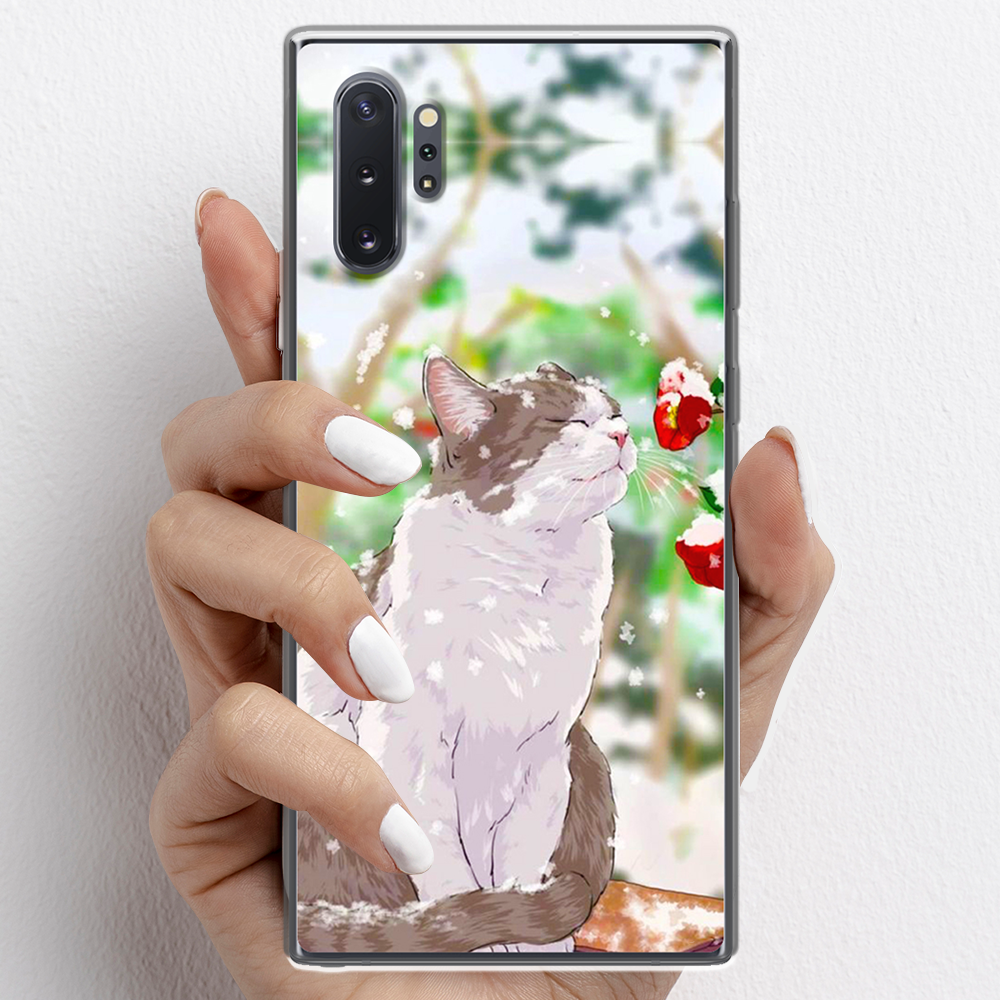 Ốp lưng cho Samsung Galaxy Note 10, Samsung Galaxy Note 10 Plus nhựa TPU mẫu Mèo trắng