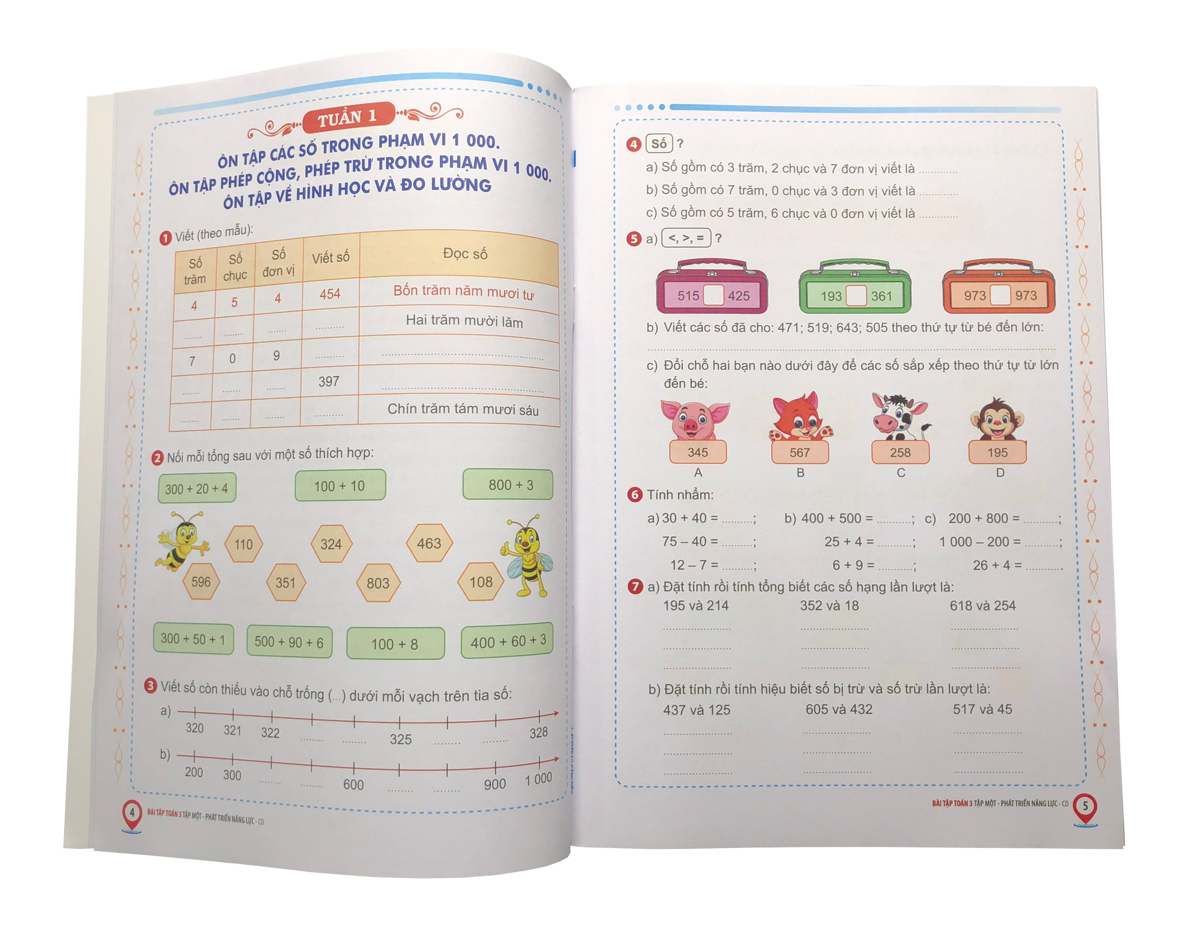 Bài tập Toán 3 Tập 1 Phát triển năng lực (Bám sát SGK Cánh Diều)