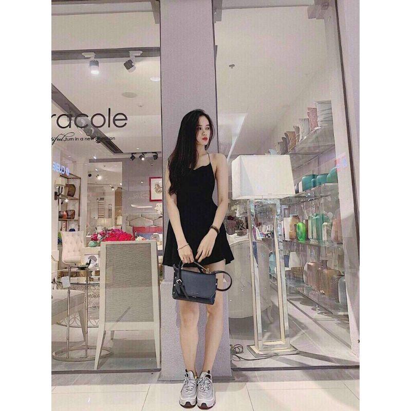 Đầm nữ hở lưng phối dây đan chéo