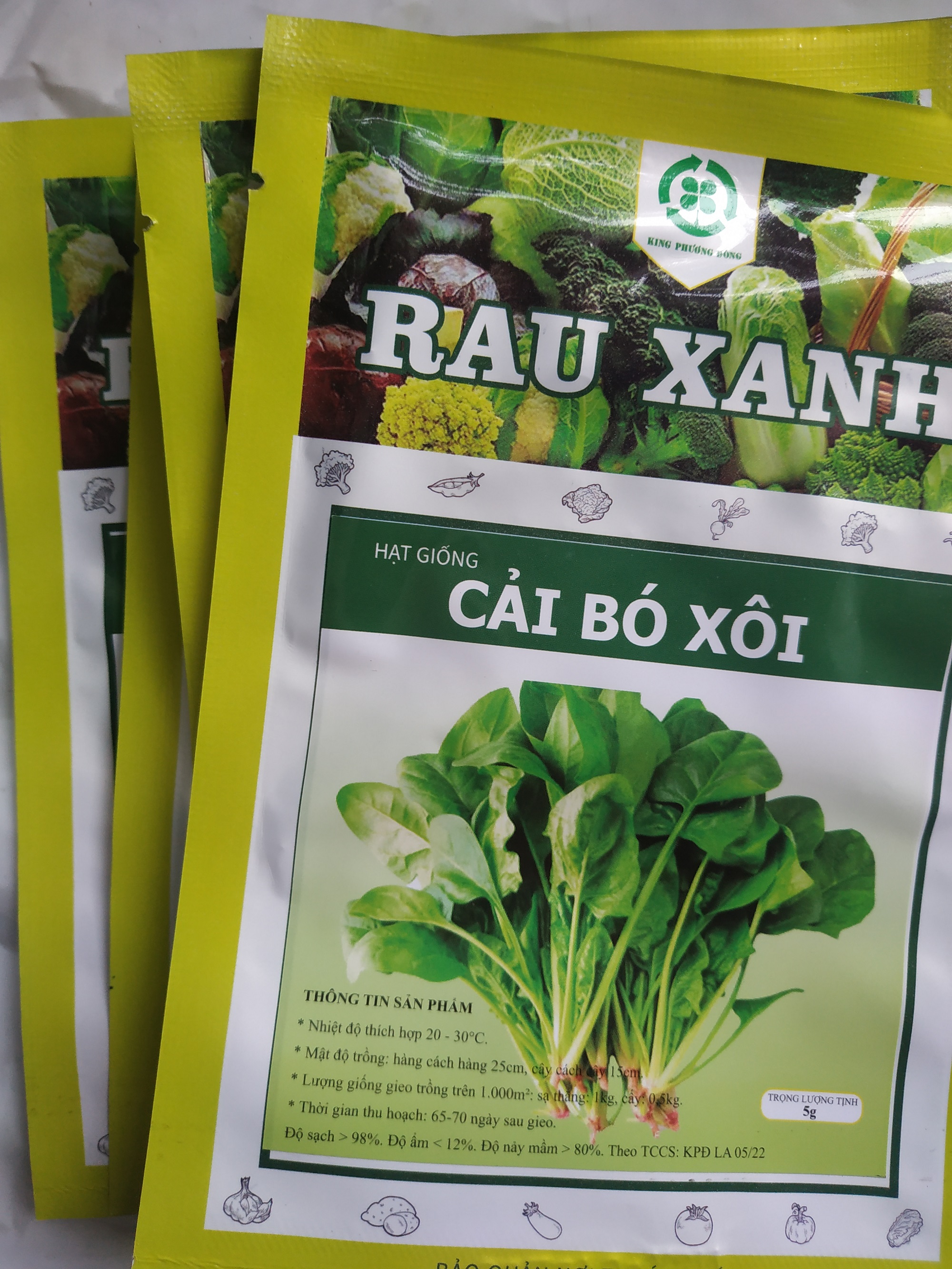 Combo 10 gói Hạt giống CẢI BÓ XÔI - gói 5 gram