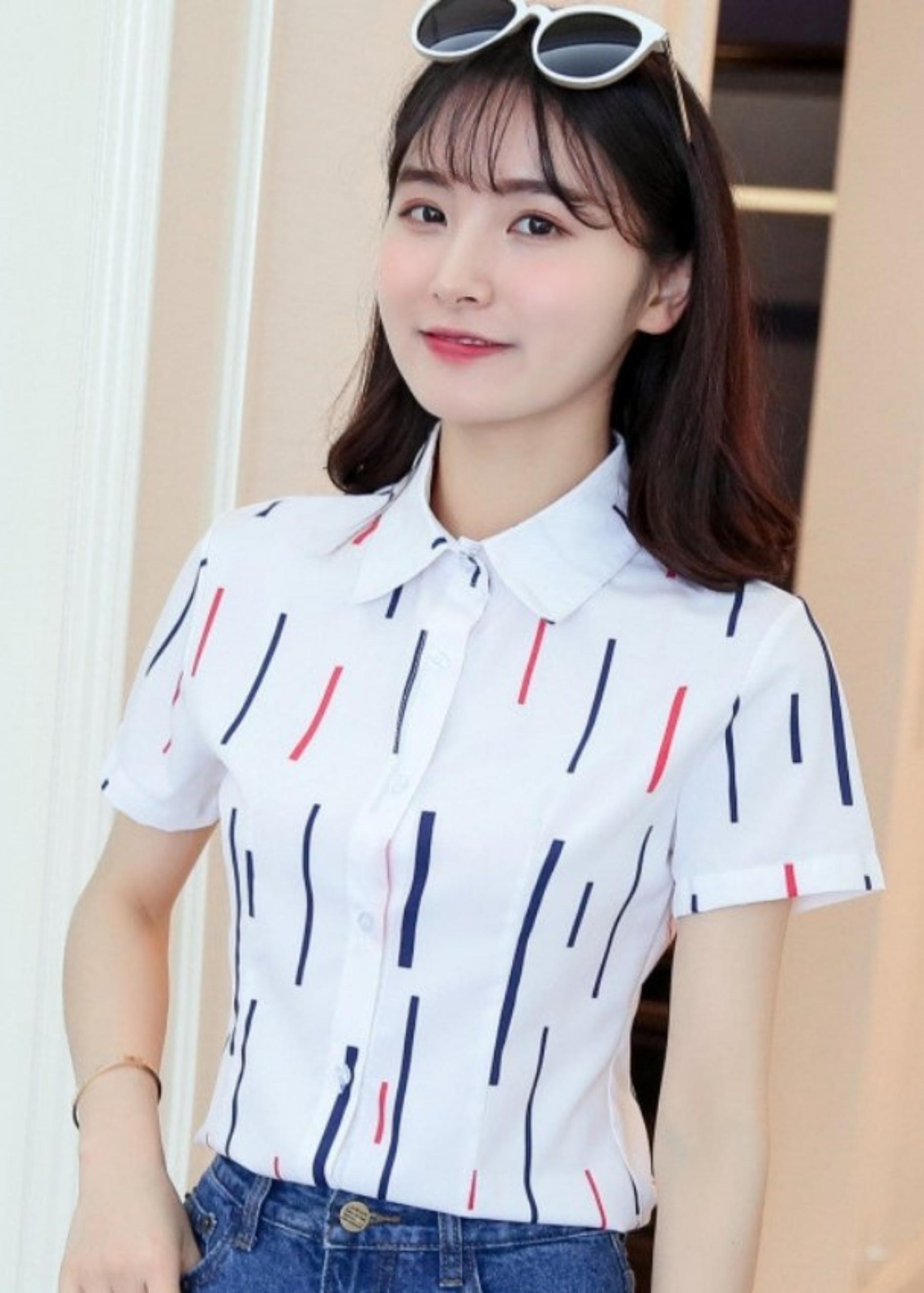Áo Sơ Mi Nữ Ngắn Tay Họa Tiết Sọc Khúc Mã R384 Thời Trang PONIVA Phong Cách Hàn Quốc Thiết Kế Nữ Tính Trẻ Trung Năng Động