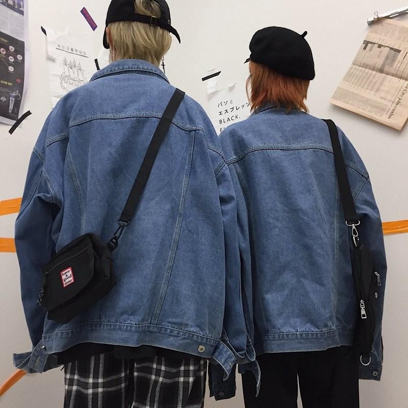 Áo khoác jeans trơn xanh